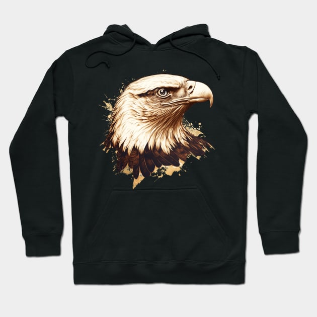 Vintage Eagle Head: A Timeless Classic for Patriotic Style Hoodie by All About Nerds